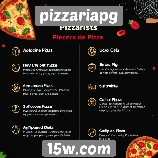Principais características do site pizzariapg